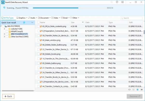 EaseUS Data Recovery Software Step 2
