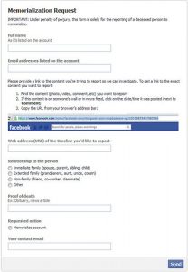 FB Memorialization Request
